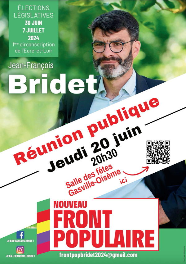 Grand meeting de soutien à Jean-François Bridet à Gasville-Oisème jeudi 20 juin