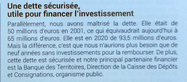 La dette de Chartres : 137 millions d'euros !!!